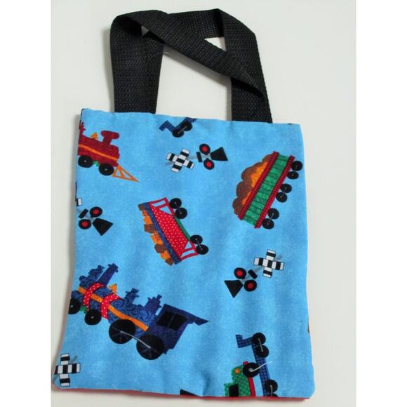 Blue train mini crayon bag, party favor bag, activity bag - Picture 3 of 4